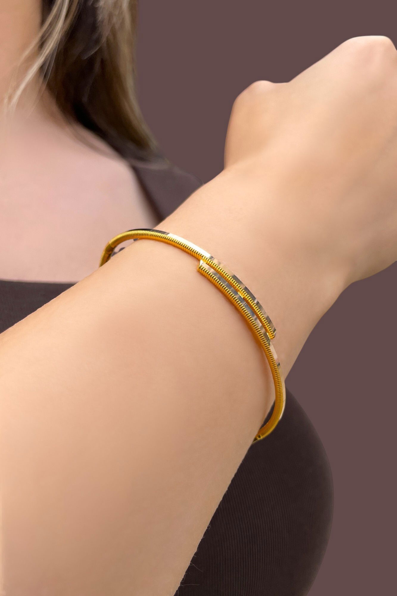 İkili Ajda Altın Bilezik 8KLPC1174 - 3