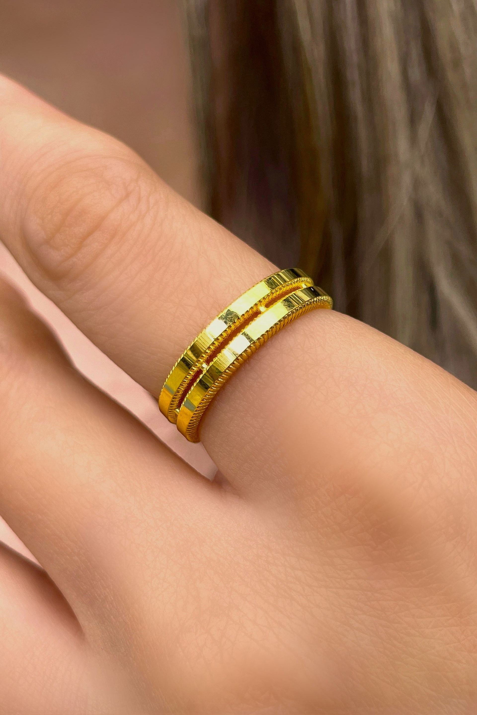 İkili Ajda Altın Yüzük 8YZK482 - 2