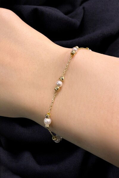 İnci Dorikalı Altın Bileklik 14KNY8764 - Altınaşkı