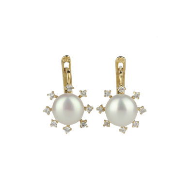 İncili Altın Küpe 14KP208 - Altınaşkı