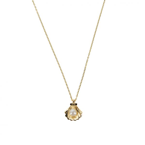 İncili Deniz Kabuğu Altın Kolye 14KLY1655 - Altınaşkı