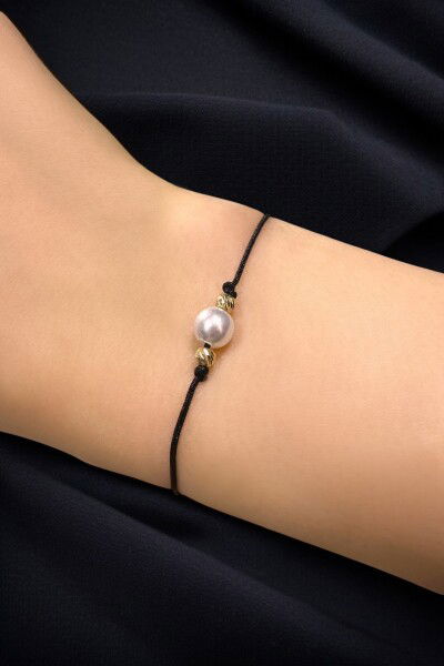 İncili Dorika İpli Altın Bileklik 14KNY8938 - Altınaşkı