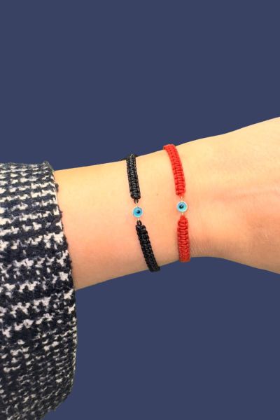 İpli Altın Göz Boncuklu Bileklik 14KNY3030 - Altınaşkı