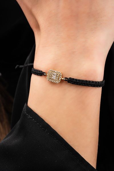 İpli Baget Taşlı Altın Bileklik 8KNY1285 - Altınaşkı