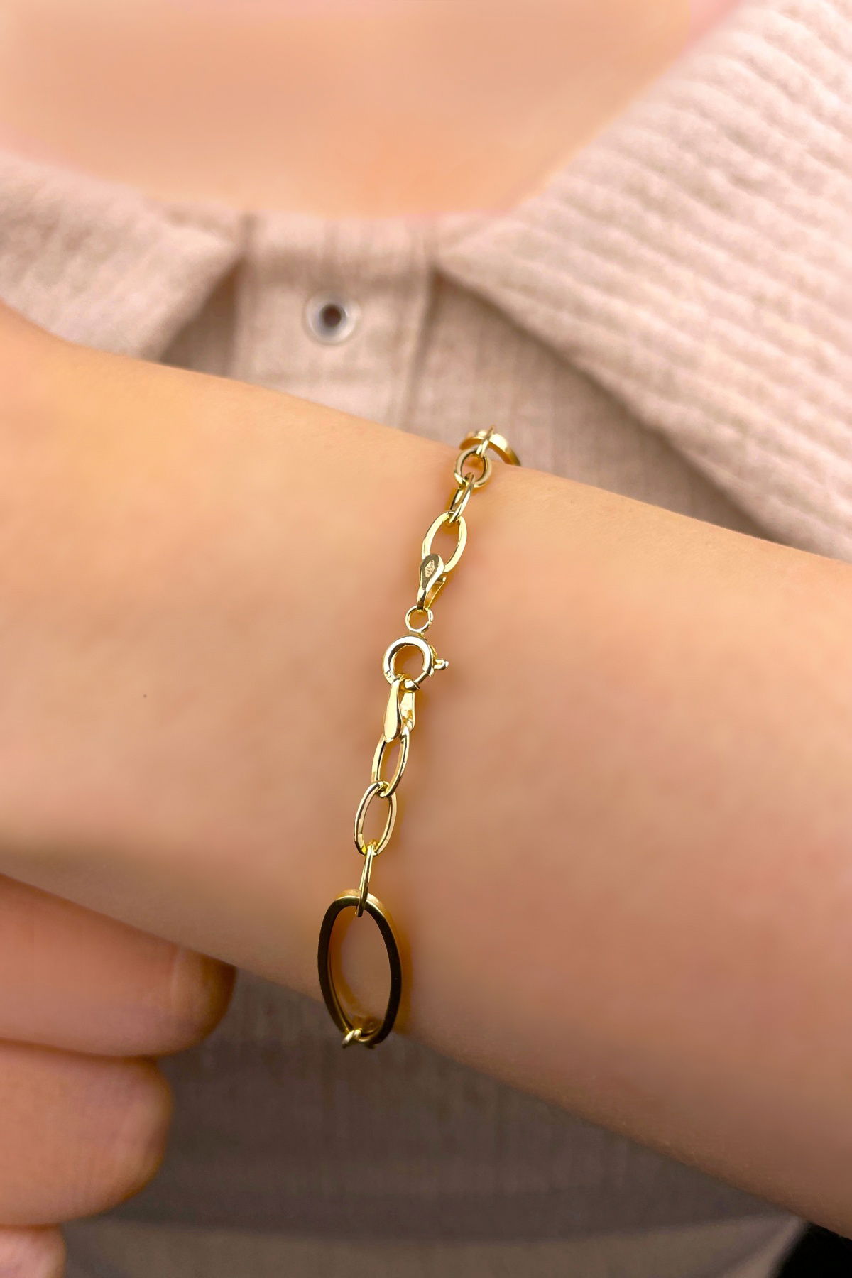 İtalyan Ataş Altın Bileklik 14KNY1045 - 3