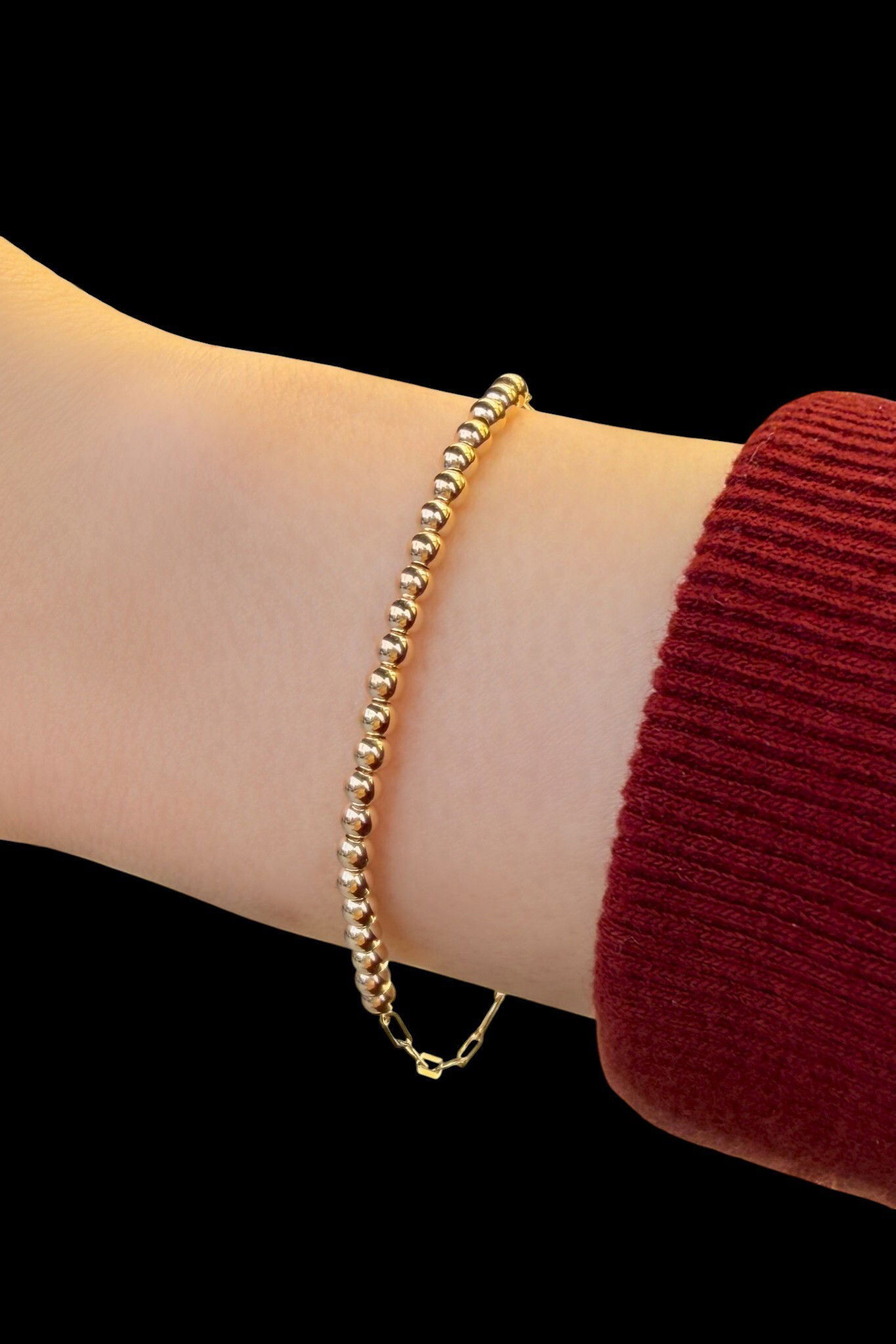 İtalyan Ataş Topçuk Altın Bileklik 14KNY9527 - 1