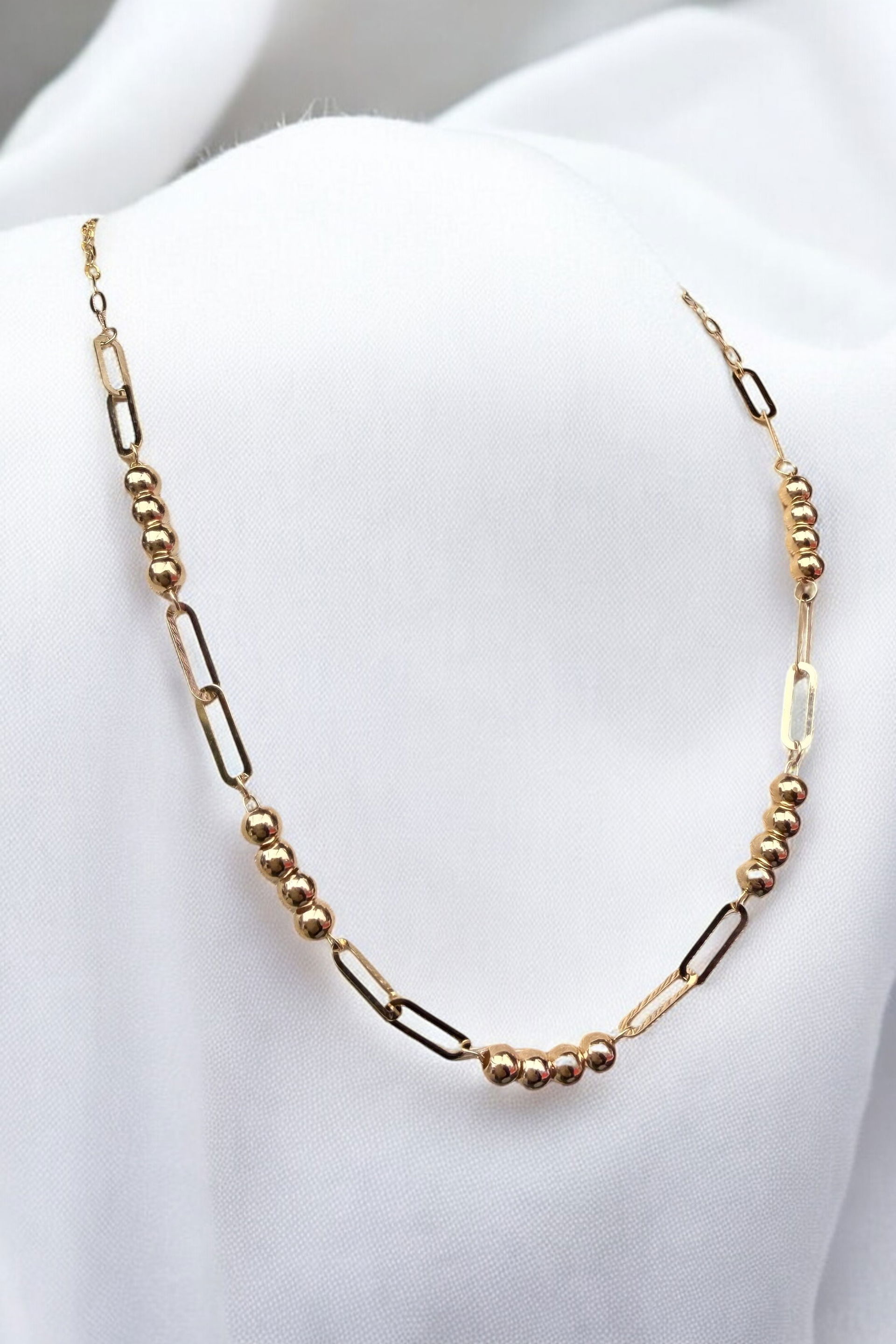 İtalyan Ataş Zincirli Toplu Altın Kolye 14KLY735 - 1