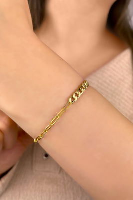 İtalyan Ataşlı Gurmet Altın Bileklik 14KNY9171 - 2