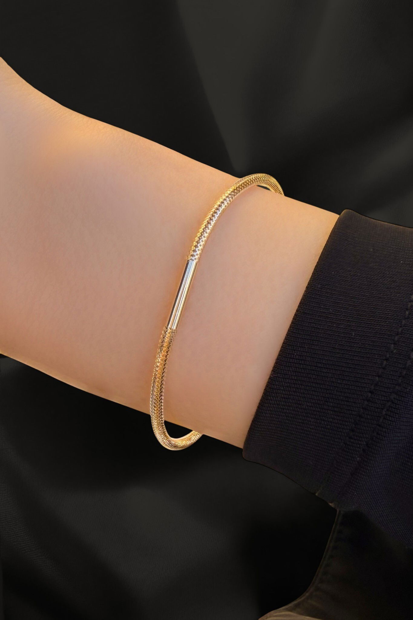 İtalyan Esnek Altın Bileklik 14KNY8769 - 1