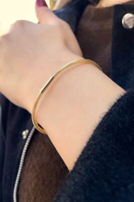 İtalyan Esnek Altın Bileklik 14KNY8769 - 3