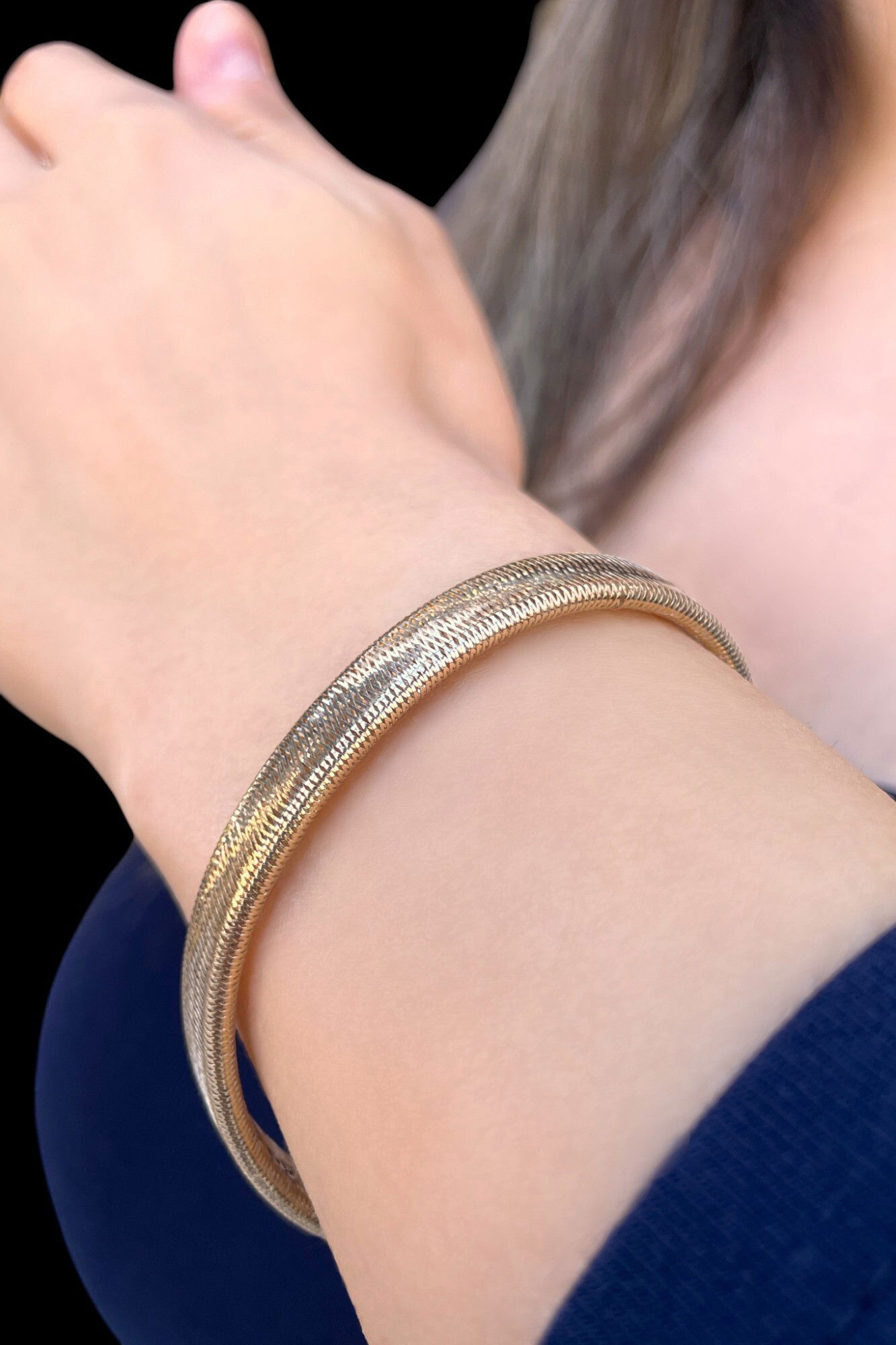 İtalyan Esnek Altın Bileklik 14KNY9310 - 3