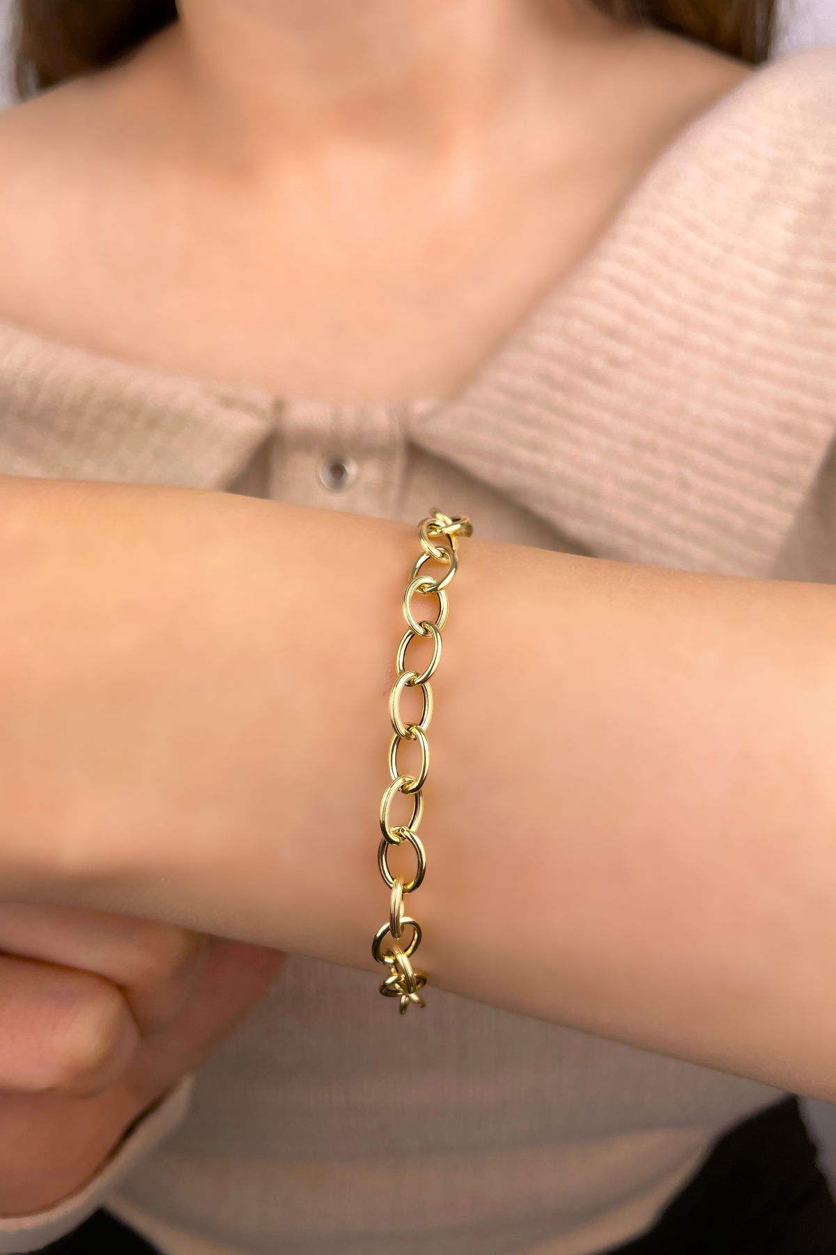 İtalyan Halka Altın Bileklik 14KNY1041 - 1