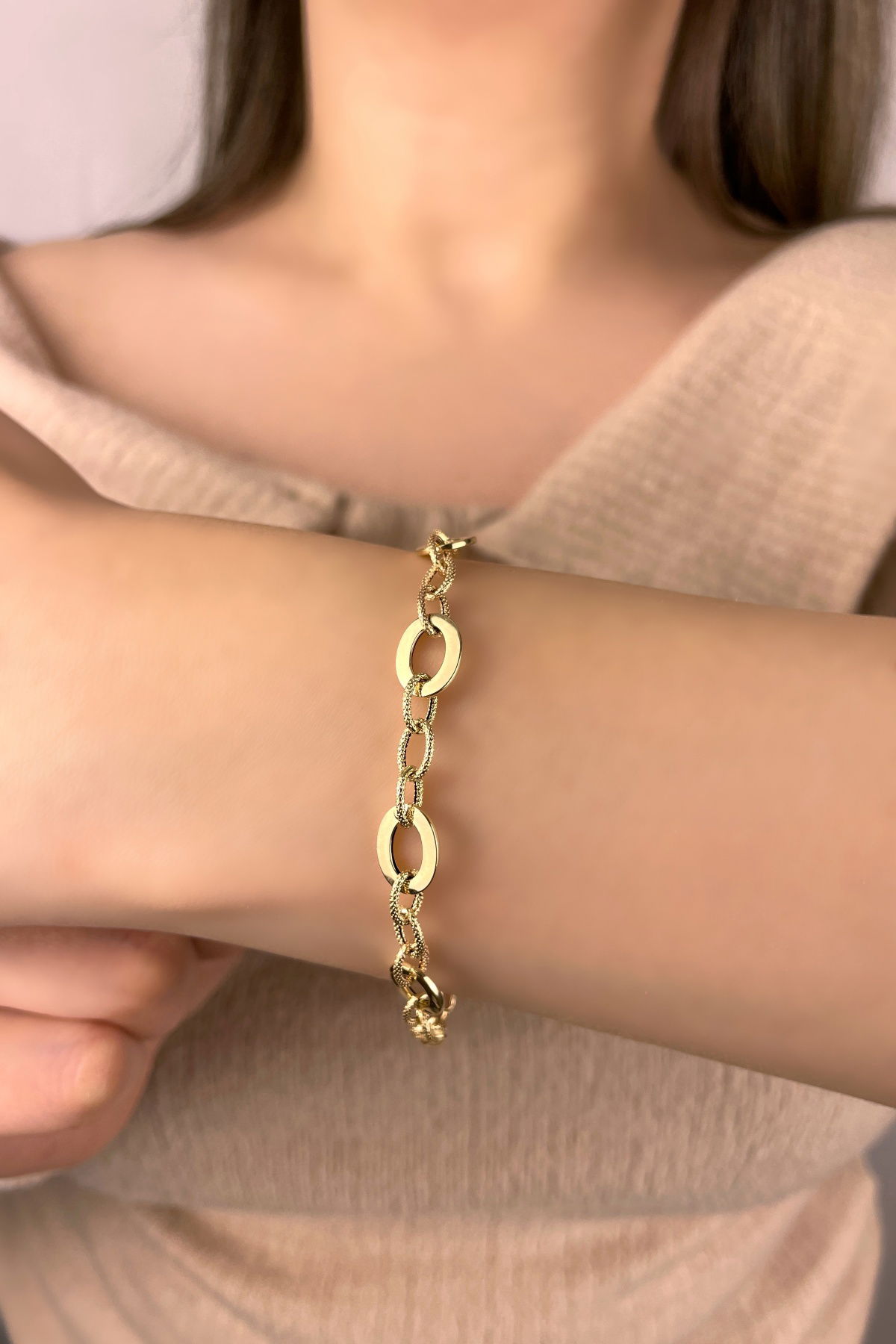 İtalyan Halka Altın Bileklik 14KNY1054 - 2