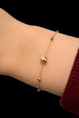 İtalyan Parlak Toplu Altın Bileklik 14KNY9530 - 1