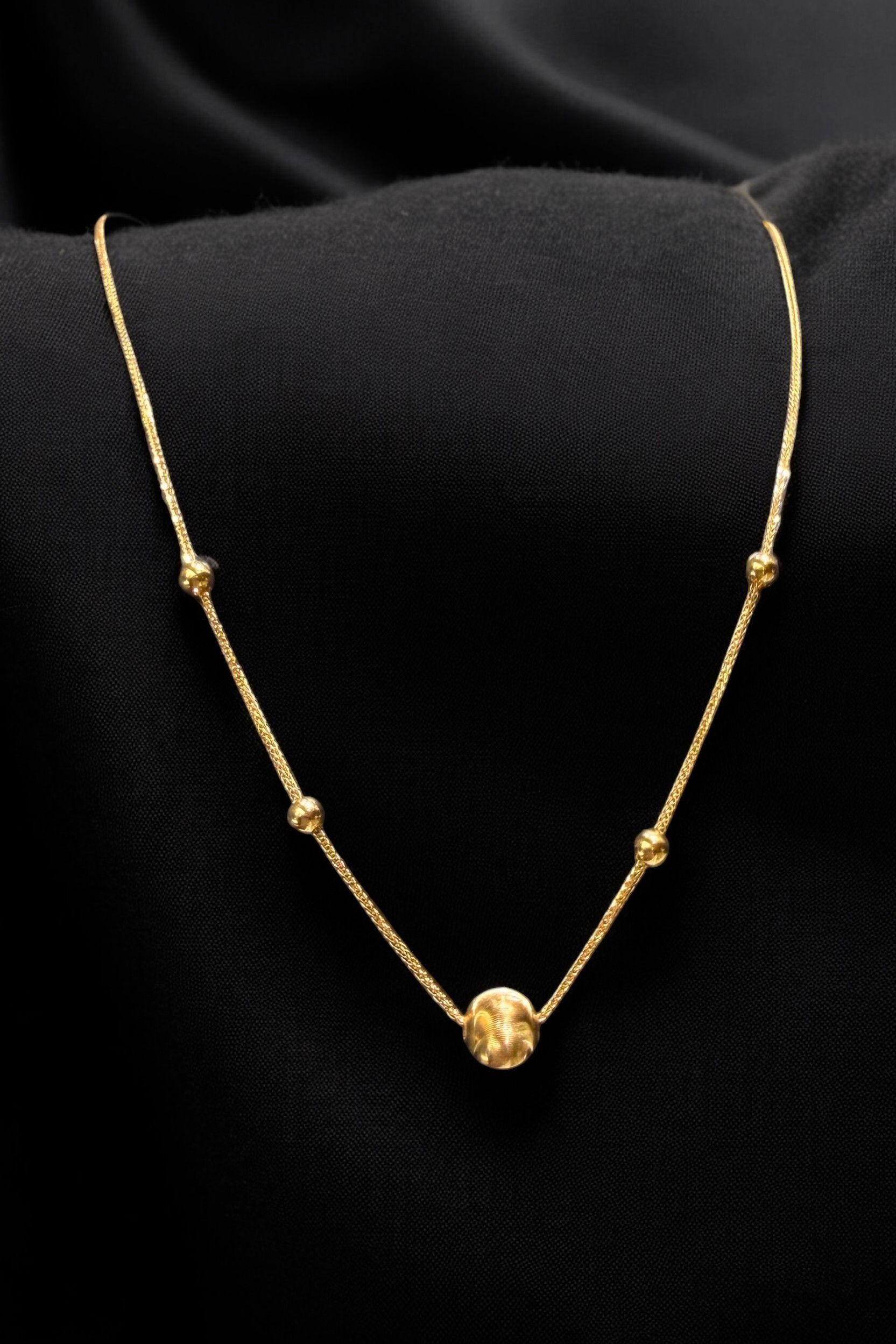 İtalyan Parlak Toplu Altın Kolye 14KLY736 - 1