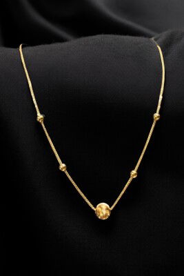 İtalyan Parlak Toplu Altın Kolye 14KLY736 - 1