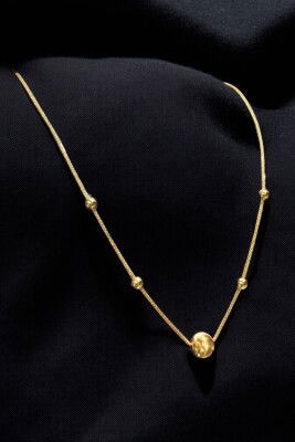 İtalyan Parlak Toplu Altın Kolye 14KLY736 - 2