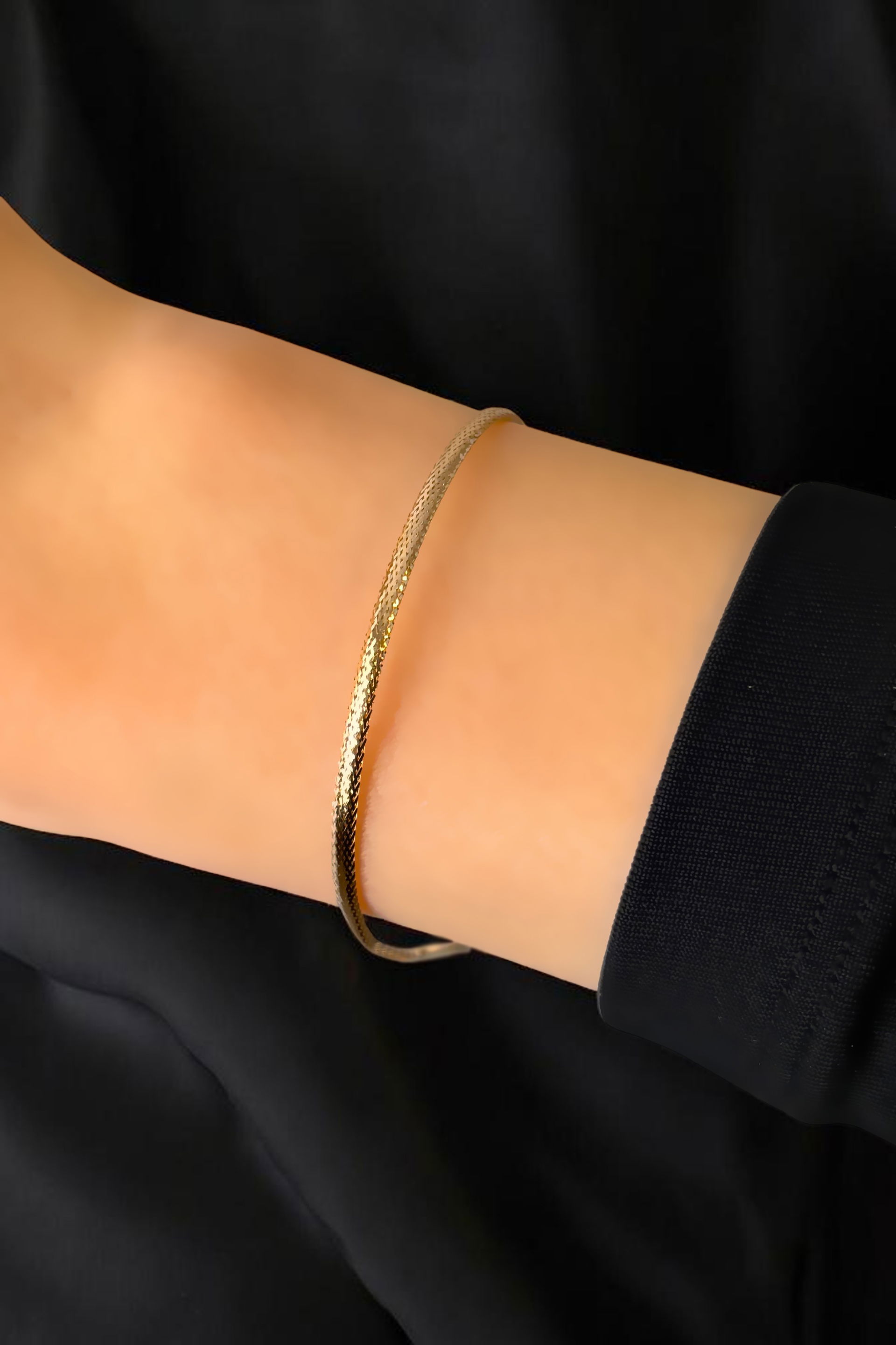 İtalyan Taşsız Altın Bileklik 14KNY1113 - 1