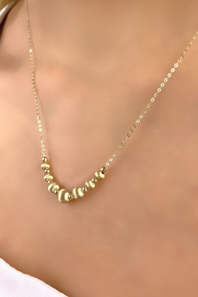 İtalyan Toplu Altın Kolye 14KLY942 - Altınaşkı