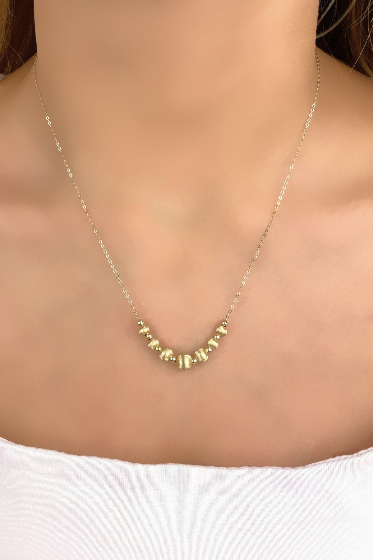 İtalyan Toplu Altın Kolye 14KLY942 - 2