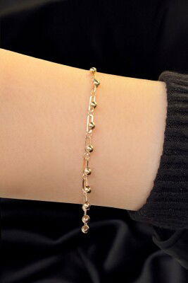 İtalyan Toplu Ataş Altın Bileklik 14KNY794 - 1