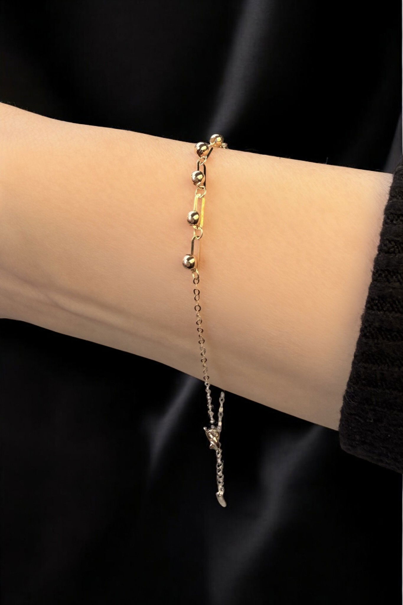 İtalyan Toplu Ataş Altın Bileklik 14KNY794 - 2