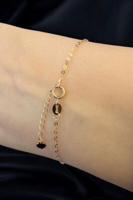 İtalyan Toplu Ataş Altın Bileklik 14KNY794 - 3