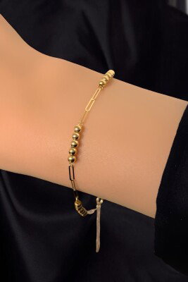 İtalyan Toplu Ataş Altın Bileklik 14KNY872 - 1