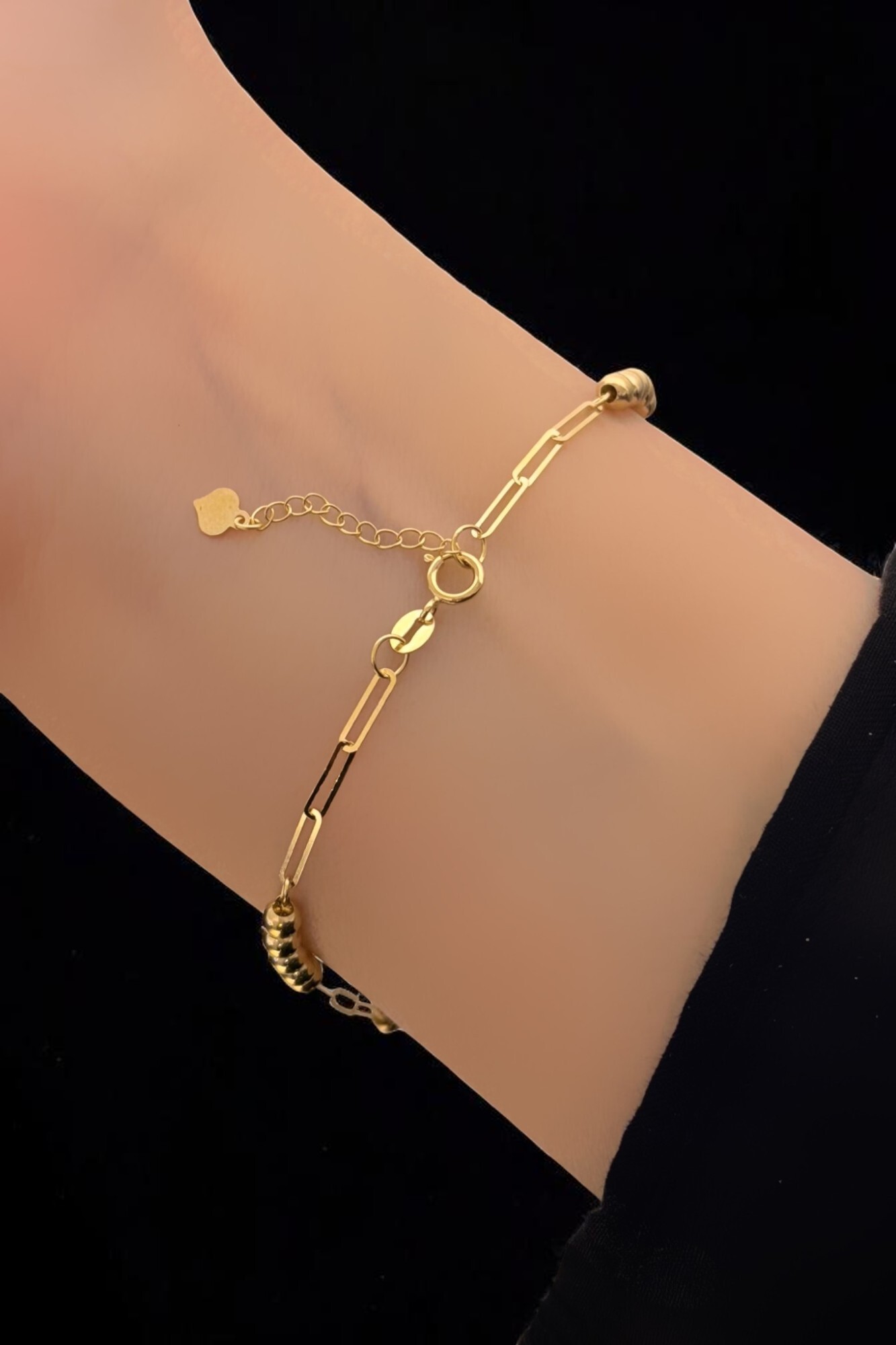 İtalyan Toplu Ataş Altın Bileklik 14KNY872 - 2