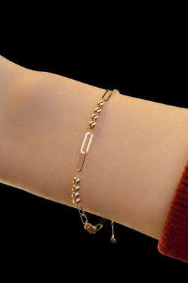 İtalyan Toplu Ataş Altın Bileklik 14KNY9528 - 1