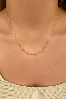 İtalyan Toplu Ataş Altın Kolye 14KLY1190 - 2