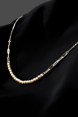 İtalyan Toplu Ataş Altın Kolye 14KLY734 - 2