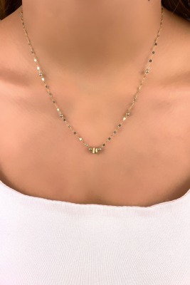 İtalyan Toplu Aynalı Altın Kolye 14KLY975 - 2