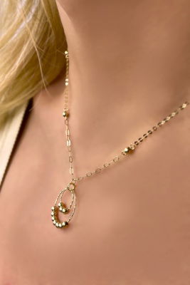 İtalyan Toplu Halka Altın Kolye 14KLY1191 - 1