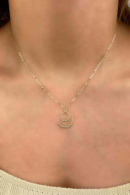 İtalyan Toplu Halka Altın Kolye 14KLY1191 - 2