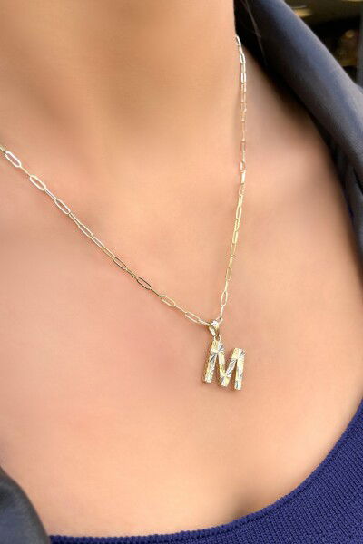 Kalem Harf Ataş Altın Kolye 14KLY9551 - Altınaşkı