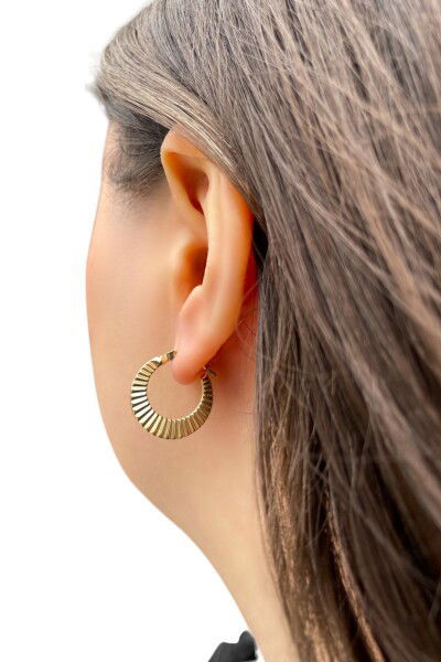 Kalemli Halka Altın Küpe 8KP567 - Altınaşkı