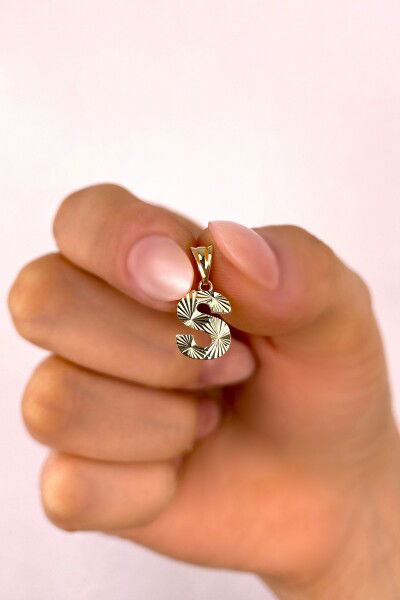 Kalemli Harf Altın Kolye Ucu 8KLY6061 - Altınaşkı