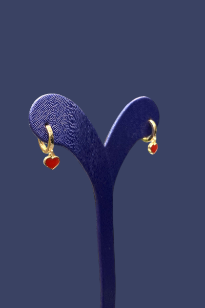 Kalp Altın Çocuk Küpesi 14KP5077 - Altınaşkı