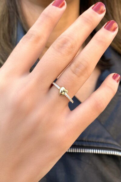 Kalp Altın Yüzük 14YZ6158 - Altınaşkı