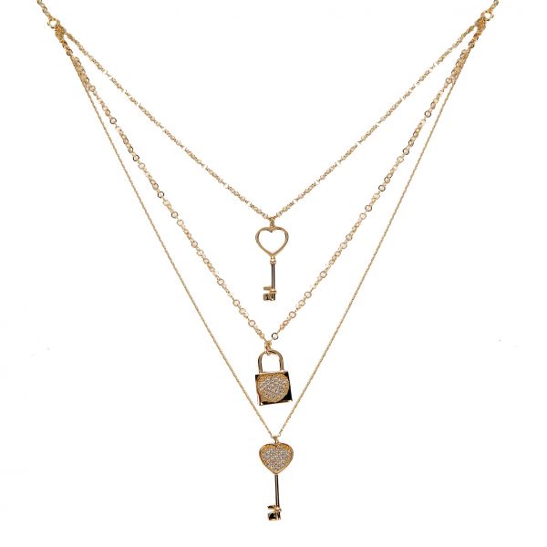 Kalp Anahtarı Altın Kolye 14KLY1644 - Altınaşkı