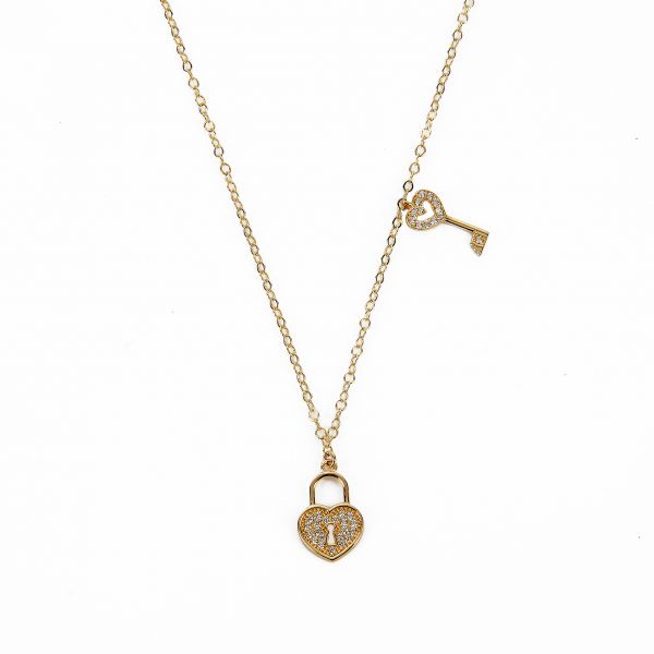 Kalp Anahtarı Altın Kolye 14KLY1646 - Altınaşkı