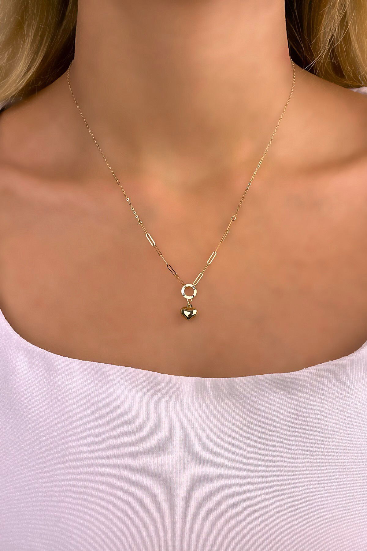 Kalp Ataş Altın Kolye 14KLY9211 - 2