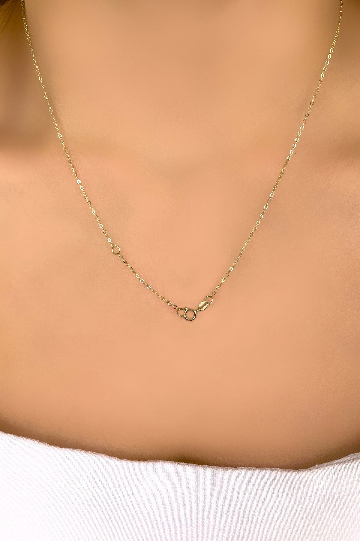 Kalp Halka Altın Kolye 14KLY923 - 3