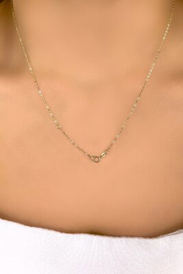 Kalp Halka Altın Kolye 14KLY923 - 3