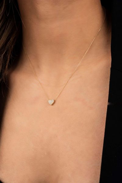 Kalp Hayalet Altın Kolye 8KLY739 - Altınaşkı