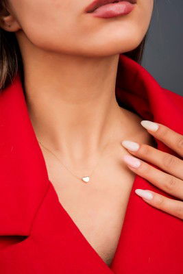 Kalp Hayalet Altın Kolye 8KLY748 - 1