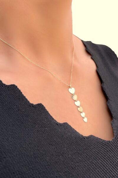 Kalp Plaka Altın Kolye 14KLY9468 - Altınaşkı