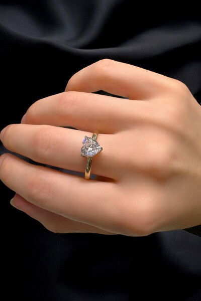 Kalp Tektaş Altın Yüzük 8YZK3041 - Altınaşkı