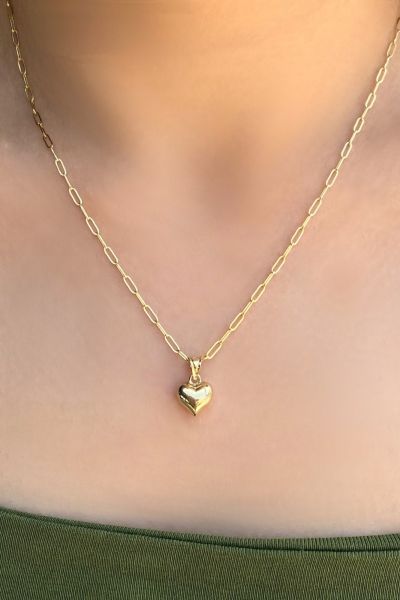 Kalp Uçlu Ataş Altın Kolye 14KLY5435 - Altınaşkı